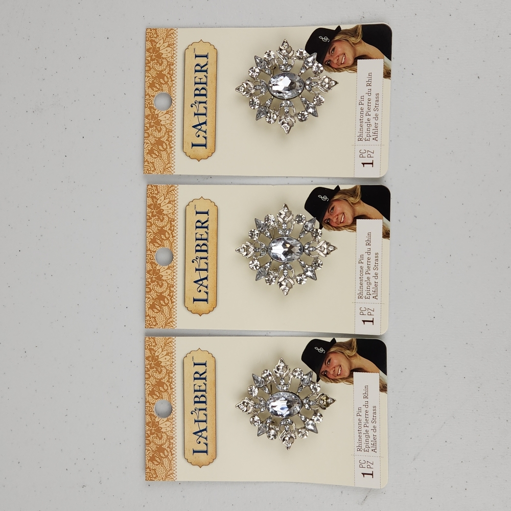 Laliberi Rhinestone Pin 3 Pieces